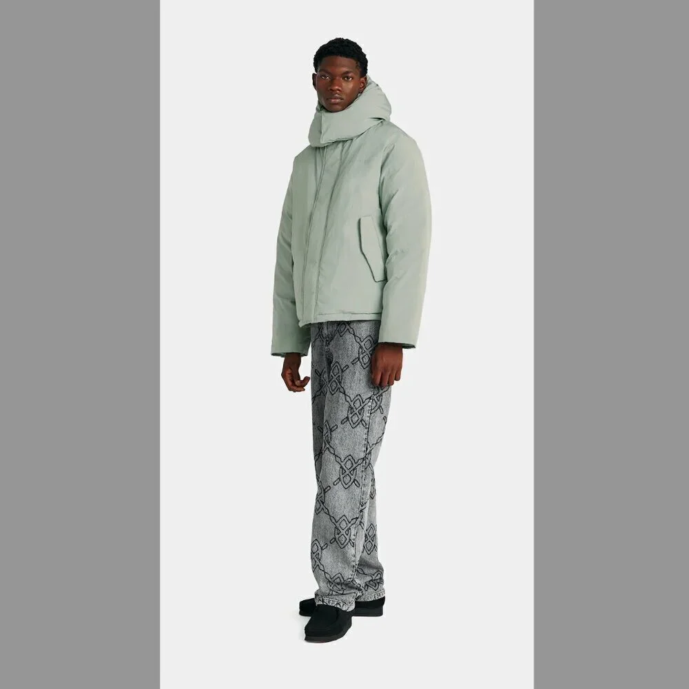 Daily Paper Joel Puffer Jacket Hooded Coat Iceberg Green (Never Worn) S